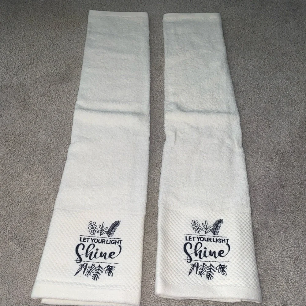 Kassa Decor Cotton “Let Your Light Shine” Religious Dish Kitchen‎ Towel Set Of 2